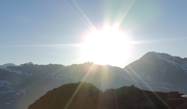 Setting Sun In The Alps