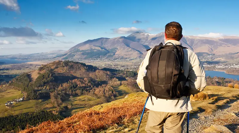 Man With Day Pack Hiking