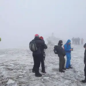 Hikers In Cold Weather