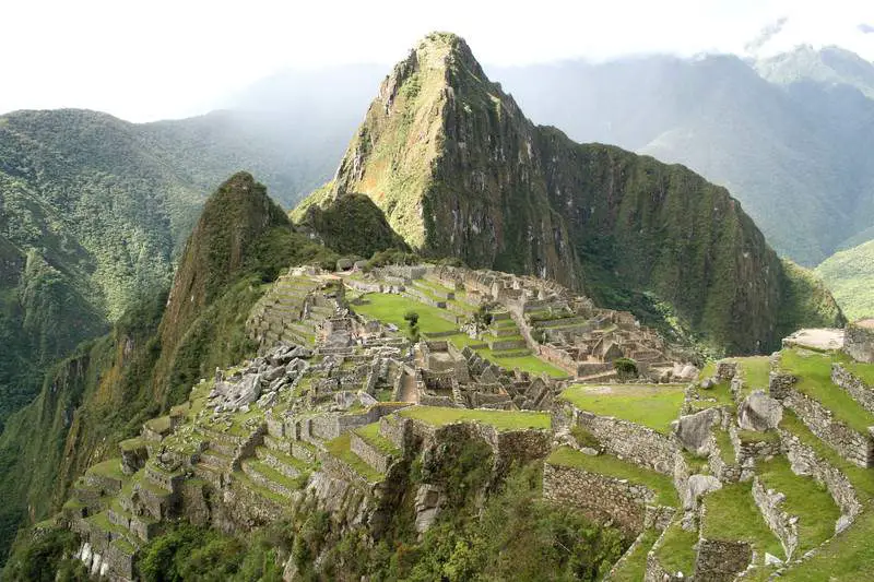 Landscape View of the ancient Incan Lost City of Machu Picchu