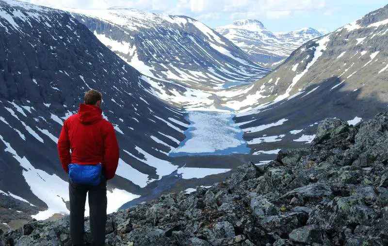 View on the Kungsleden hiking trail in Sweden