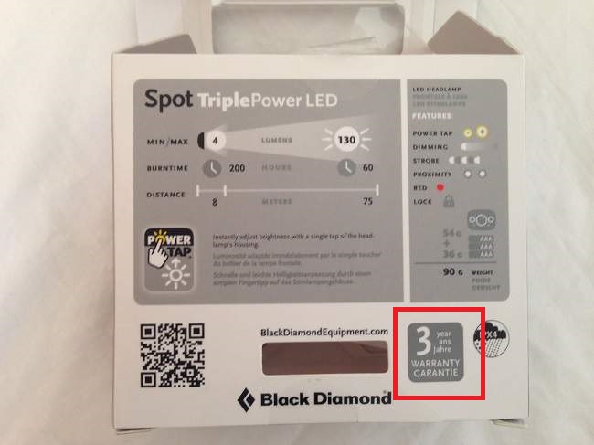 Black Diamond Spot Warranty