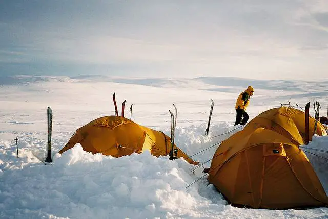Camping in Snow