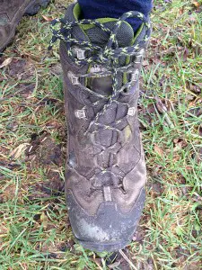 Hiking Boot With Tongue Sliding To The Side