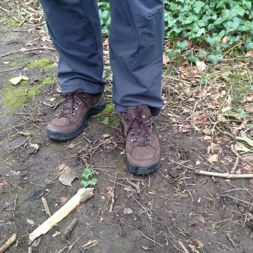 Lowa Mens Renegade II GTX Lo Hiking Shoe On the Trail Front View