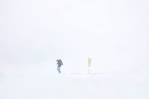 Hiker in Bad Visibility