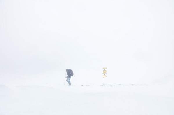 Hiker in Bad Visibility