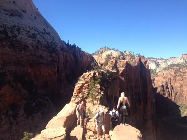 People On The Ridge On Angels Landing