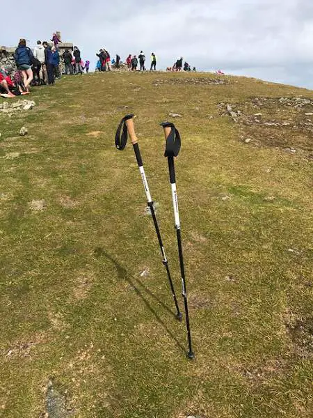 Alpine Carbon Cork Trekking Poles out in the Field