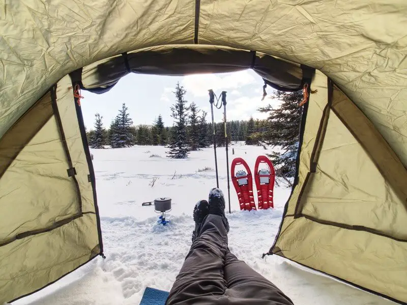 Gas Stove Outside a Tent